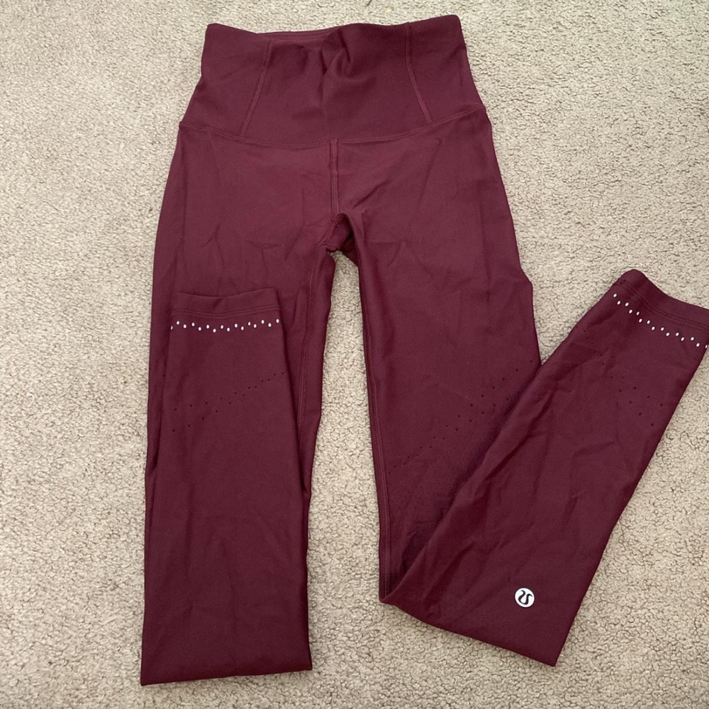 marroon lululemon leggings